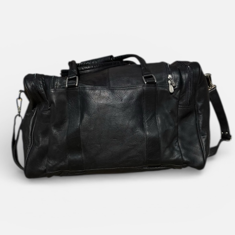 Piel Leather Multi-Compartment Duffel Bag.